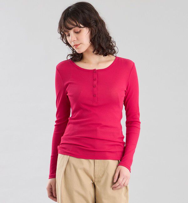 MACKINTOSH PHILOSOPHY「GREY LABEL シアーヘンリーネック」|Tシャツ・カットソー|ピンク