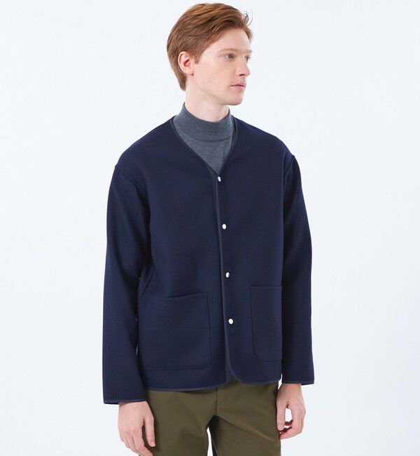 MACKINTOSH PHILOSOPHY「ノーカラージャケット 高密度リバークロス」|ブルゾン・スタジャン|