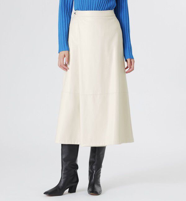  「フロントスリットスカート」|スカート|ホワイト