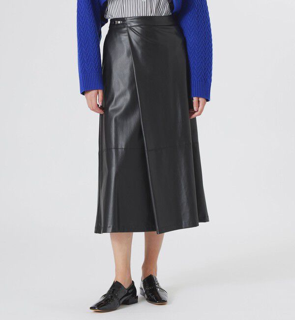  「フロントスリットスカート」|スカート|ブラック