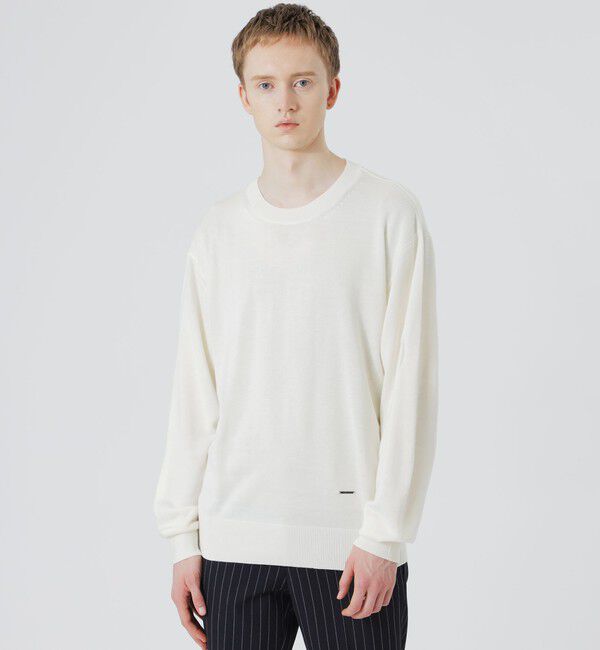  「ハイゲージクルーネック」|ニット・セーター|ホワイト