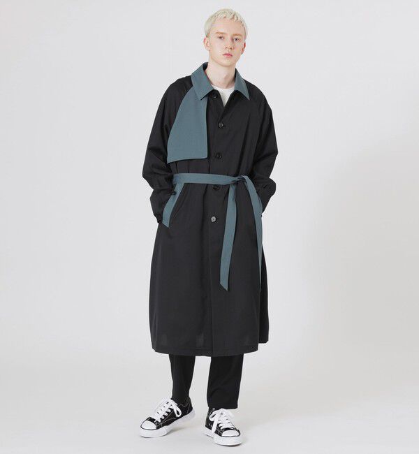  「エアロツイルバイカラーステンカラーコート」|ステンカラーコート|