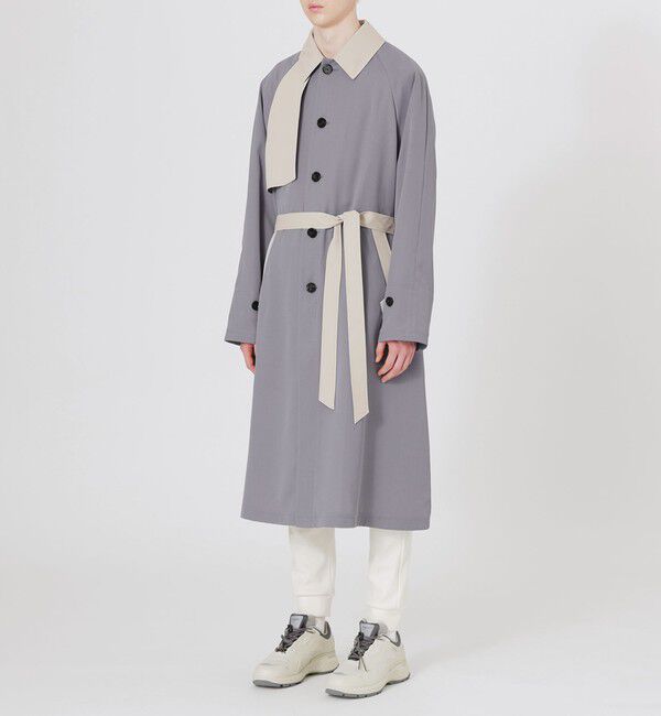  「エアロツイルバイカラーステンカラーコート」|ステンカラーコート|