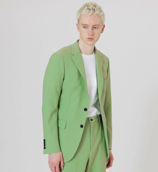 「カラージョーゼットジャケット」|テーラードジャケット|ライトグリーン