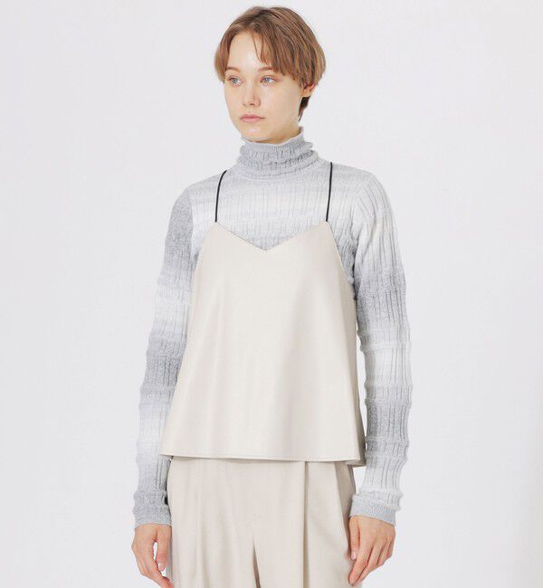  「シンセティックレザーキャミソール」|キャミソール|グレー