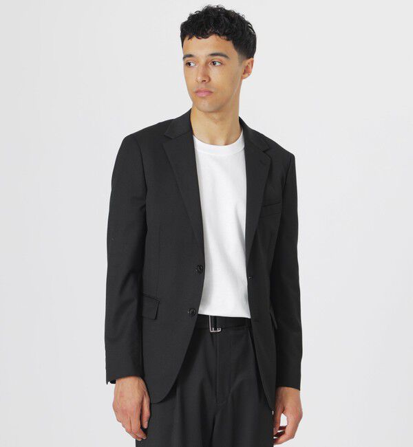  「ウールミックスツイルジャケット」|テーラードジャケット|ブラック