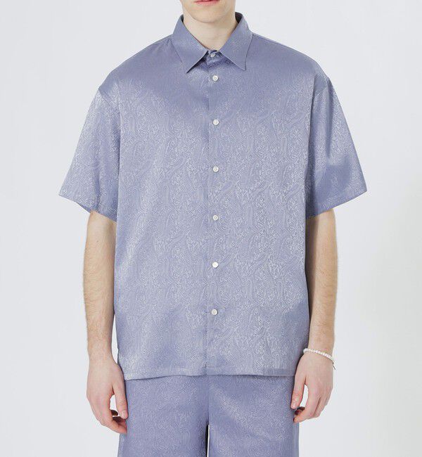 「サテンジャカードショートスリーブシャツ」|シャツ・ブラウス|