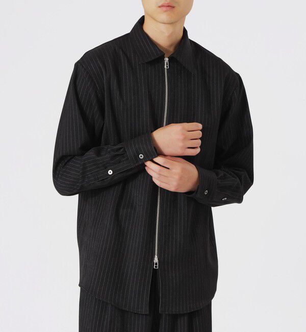  「ピンストライプジップシャツ」|シャツ・ブラウス|