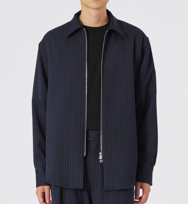  「ピンストライプジップシャツ」|シャツ・ブラウス|