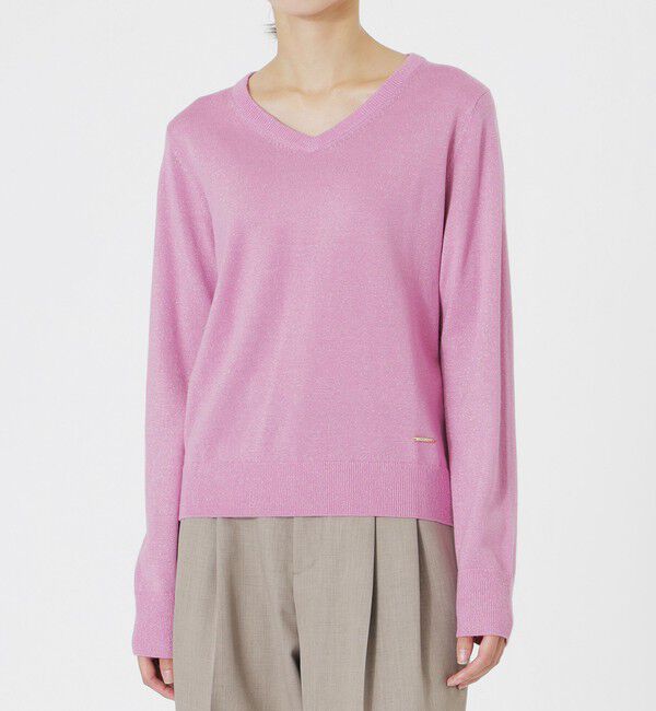 「ラメハイゲージVネック」|ニット・セーター|