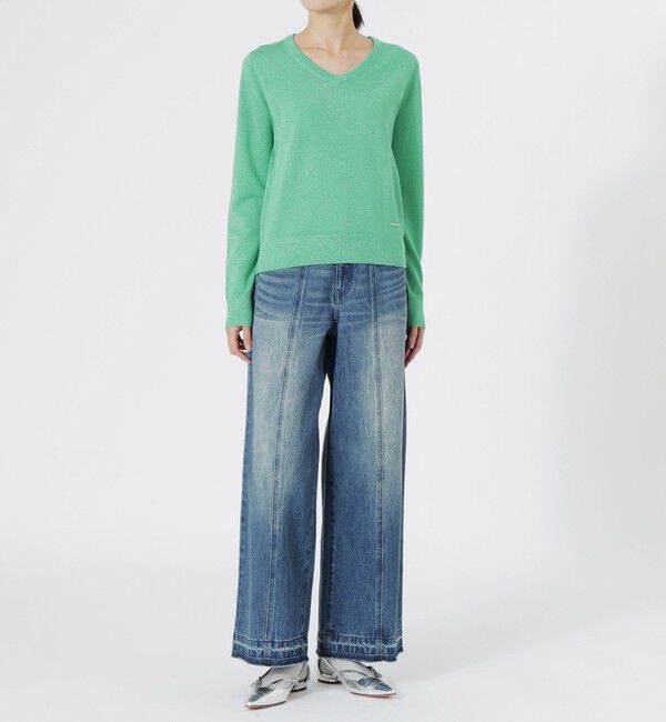  「ラメハイゲージVネック」|ニット・セーター|