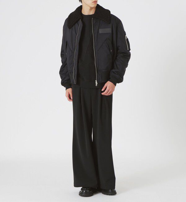  「BLACK OF BLACKs ボアコンビフライトブルゾン」|ブルゾン・スタジャン|