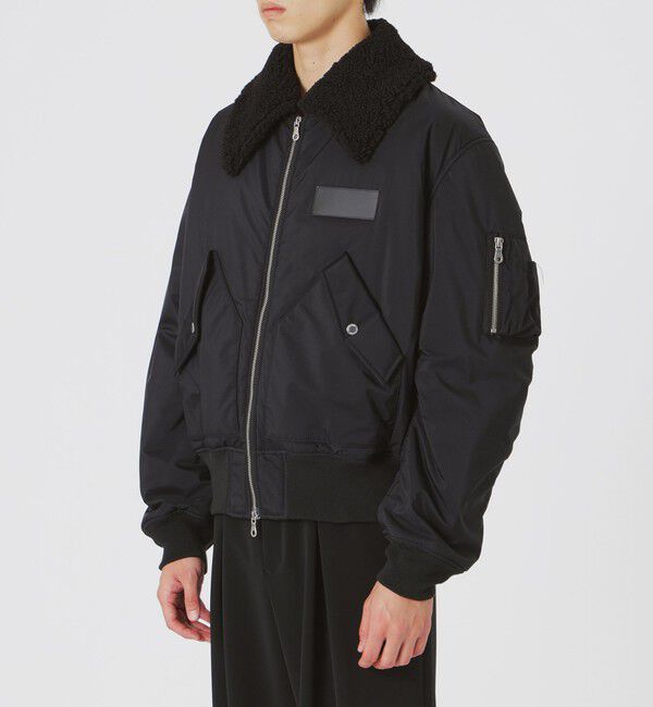  「BLACK OF BLACKs ボアコンビフライトブルゾン」|ブルゾン・スタジャン|