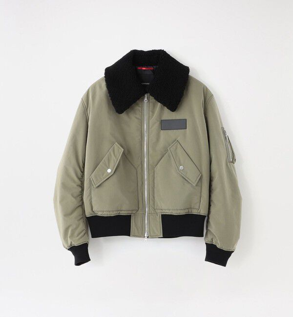  「ボアカラーフライトブルゾン」|ブルゾン・スタジャン|グリーン