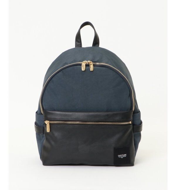 ikka「ポリナイロンｘＰＵミニリュック」|その他|ネイビー