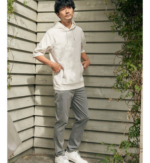 ikka「【接触冷感／抗菌防臭】GOKU楽セイケツ5分袖パーカー」|Tシャツ・カットソー|