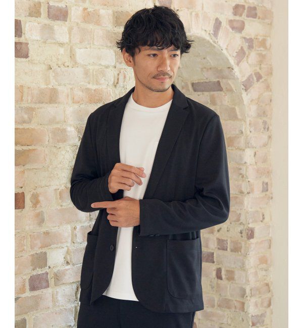 IKKA LOUNGE「ポンチクルーネックジャケットTシャツ」|Tシャツ・カットソー|