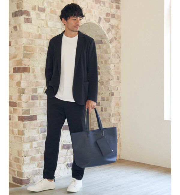 IKKA LOUNGE「ポンチクルーネックジャケットTシャツ」|Tシャツ・カットソー|