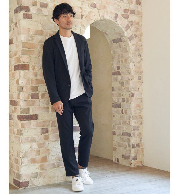 IKKA LOUNGE「ポンチクルーネックジャケットTシャツ」|Tシャツ・カットソー|