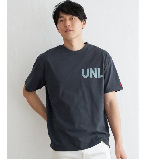 ikka「URBAN NATURE LIFE ロゴプリントTシャツ」|Tシャツ・カットソー|ネイビー