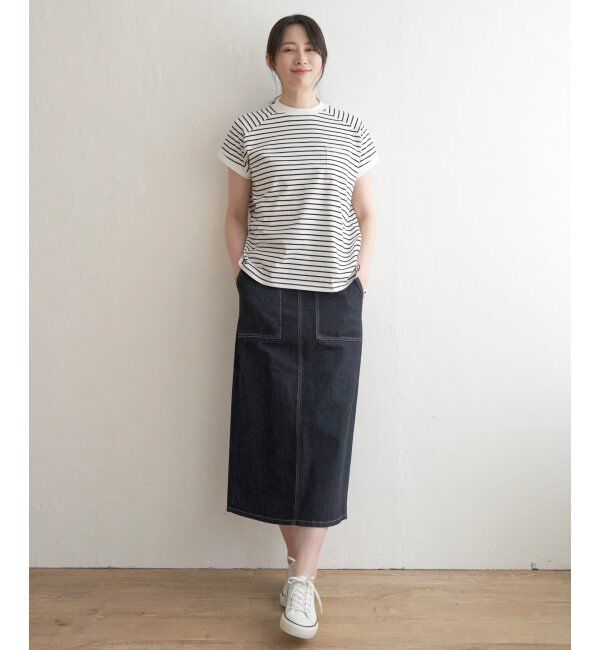 ikka「コットンUSAフレンチTシャツ」|Tシャツ・カットソー|