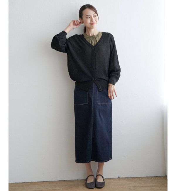 ikka「Vネックラメニットカーディガン」|その他|