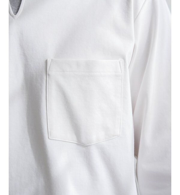 ikka「【接触冷感／抗菌防臭】GOKU楽セイケツ7分袖キーネックTシャツ」|Tシャツ・カットソー|