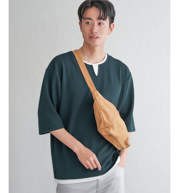 ikka「キーネックレイヤード7分袖Tシャツ」|Tシャツ・カットソー|