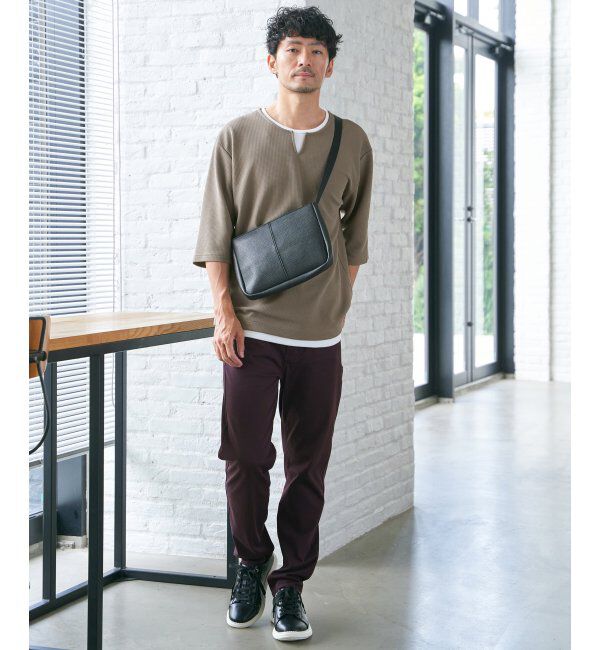 ikka「キーネックレイヤード7分袖Tシャツ」|Tシャツ・カットソー|