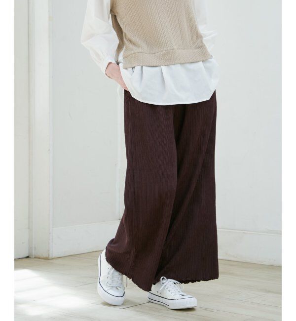 ikka「ジャガードプリーツワイドパンツ」|その他|