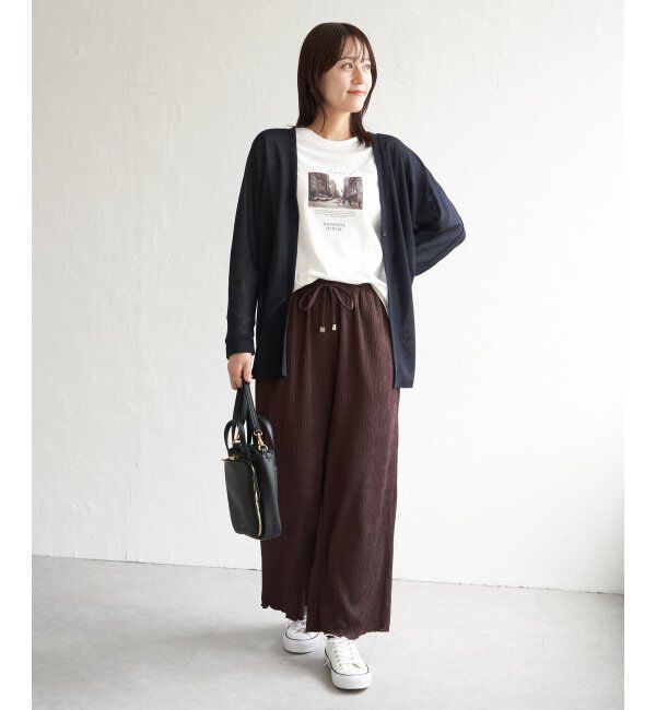 ikka「ジャガードプリーツワイドパンツ」|その他|