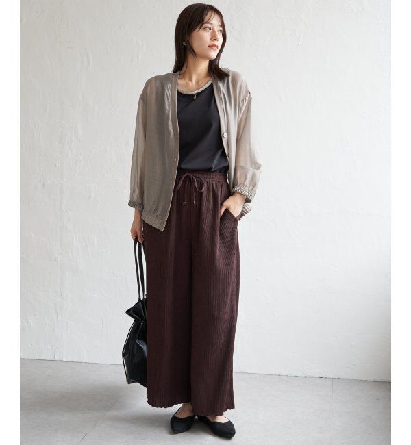 ikka「ジャガードプリーツワイドパンツ」|その他|