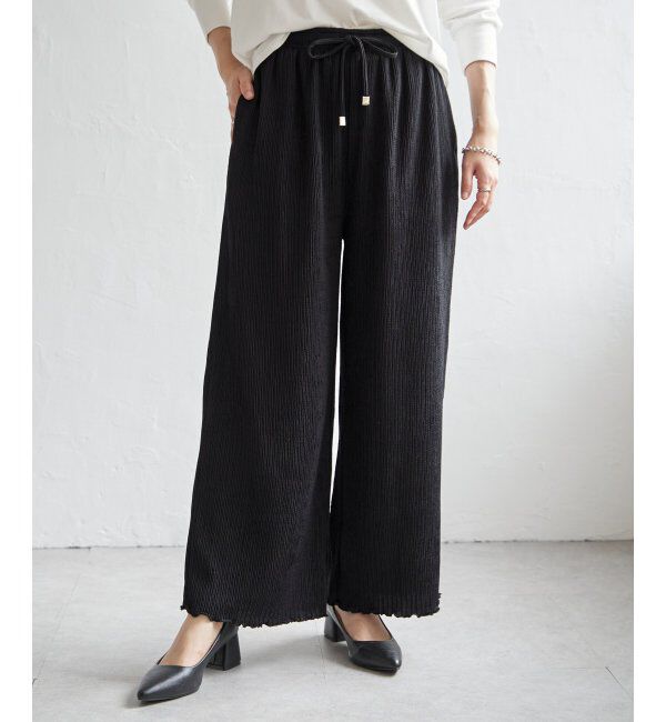 ikka「ジャガードプリーツワイドパンツ」|その他|