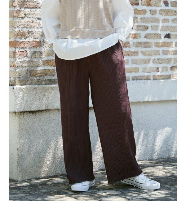 ikka「ジャガードプリーツワイドパンツ」|その他|