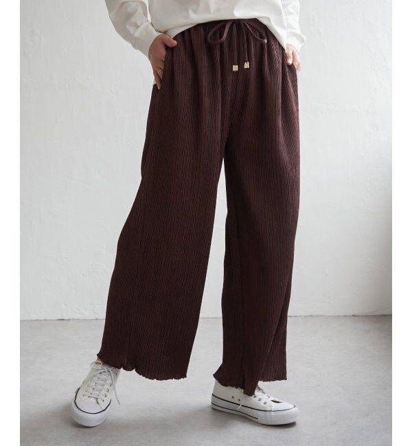 ikka「ジャガードプリーツワイドパンツ」|その他|