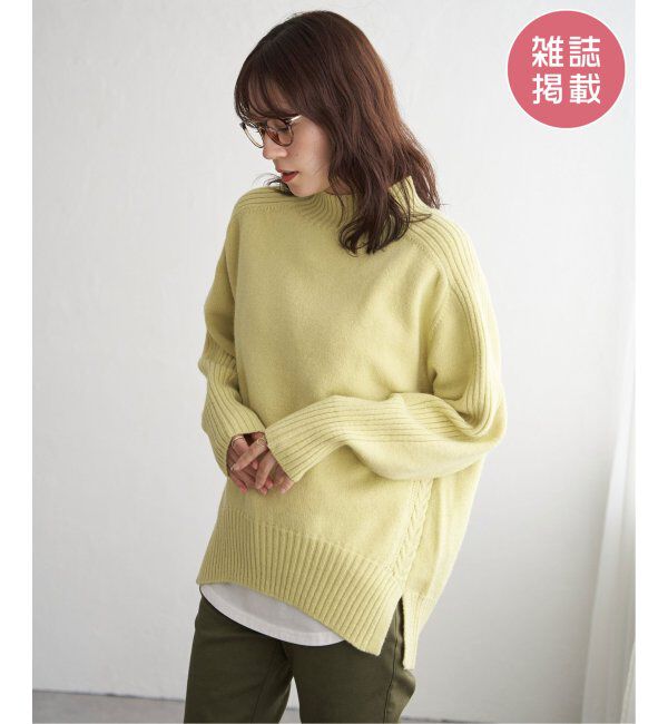 ikka「サイドスリットニットプルオーバー」|プルオーバー|イエロー