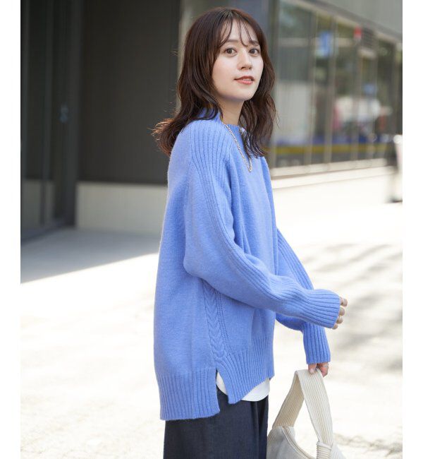 ikka「サイドスリットニットプルオーバー」|プルオーバー|