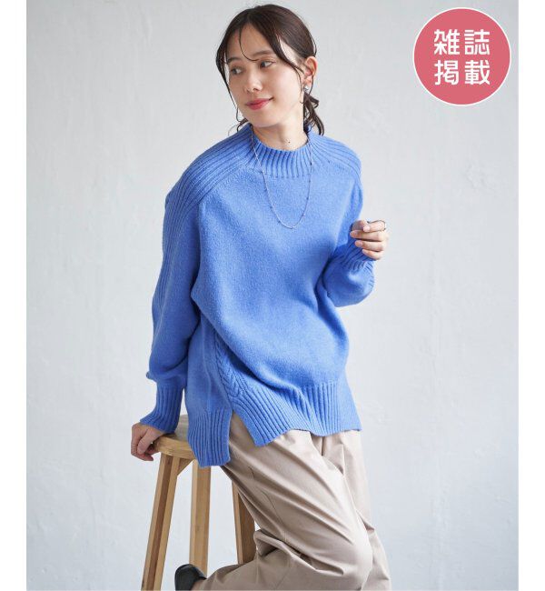 ikka「サイドスリットニットプルオーバー」|プルオーバー|ライトパープル