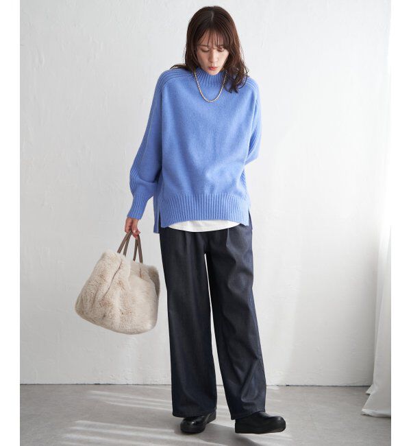 ikka「サイドスリットニットプルオーバー」|プルオーバー|