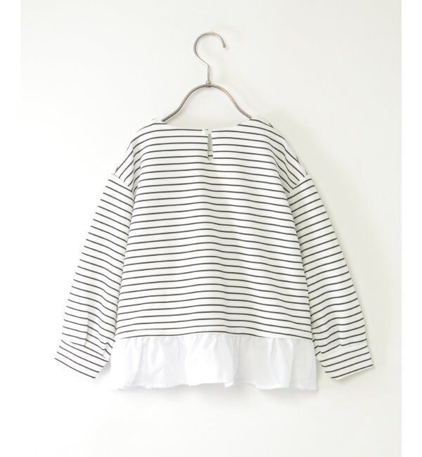 ikka kids「【親子コーデ】リップルタック裾フリルプルオーバー（120~160cm）」|Tシャツ・カットソー|