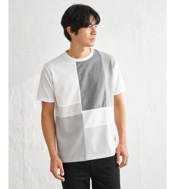 ikka「【雑誌MonoMax5月号掲載】ブロックス冷感切り替えTシャツ「小泉孝太郎さん着用モデル」」|Tシャツ・カットソー|