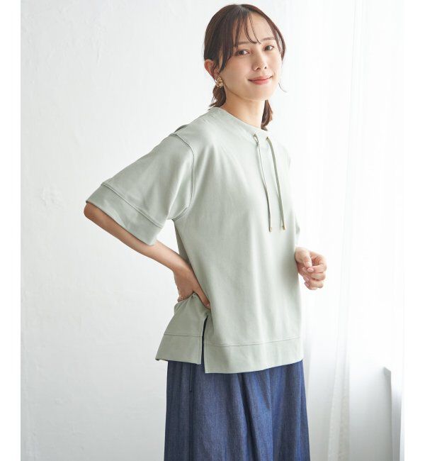 ikka「【接触冷感】鹿の子スピンドルプルオーバー」|その他|ライトグリーン