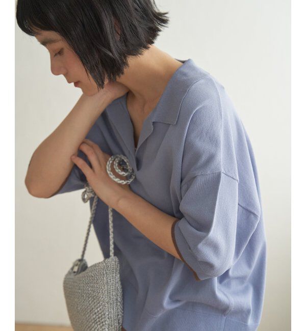 Lbc with Life「ポロ襟スキッパーニット」|カーディガン|