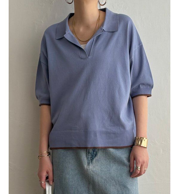 Lbc with Life「ポロ襟スキッパーニット」|カーディガン|