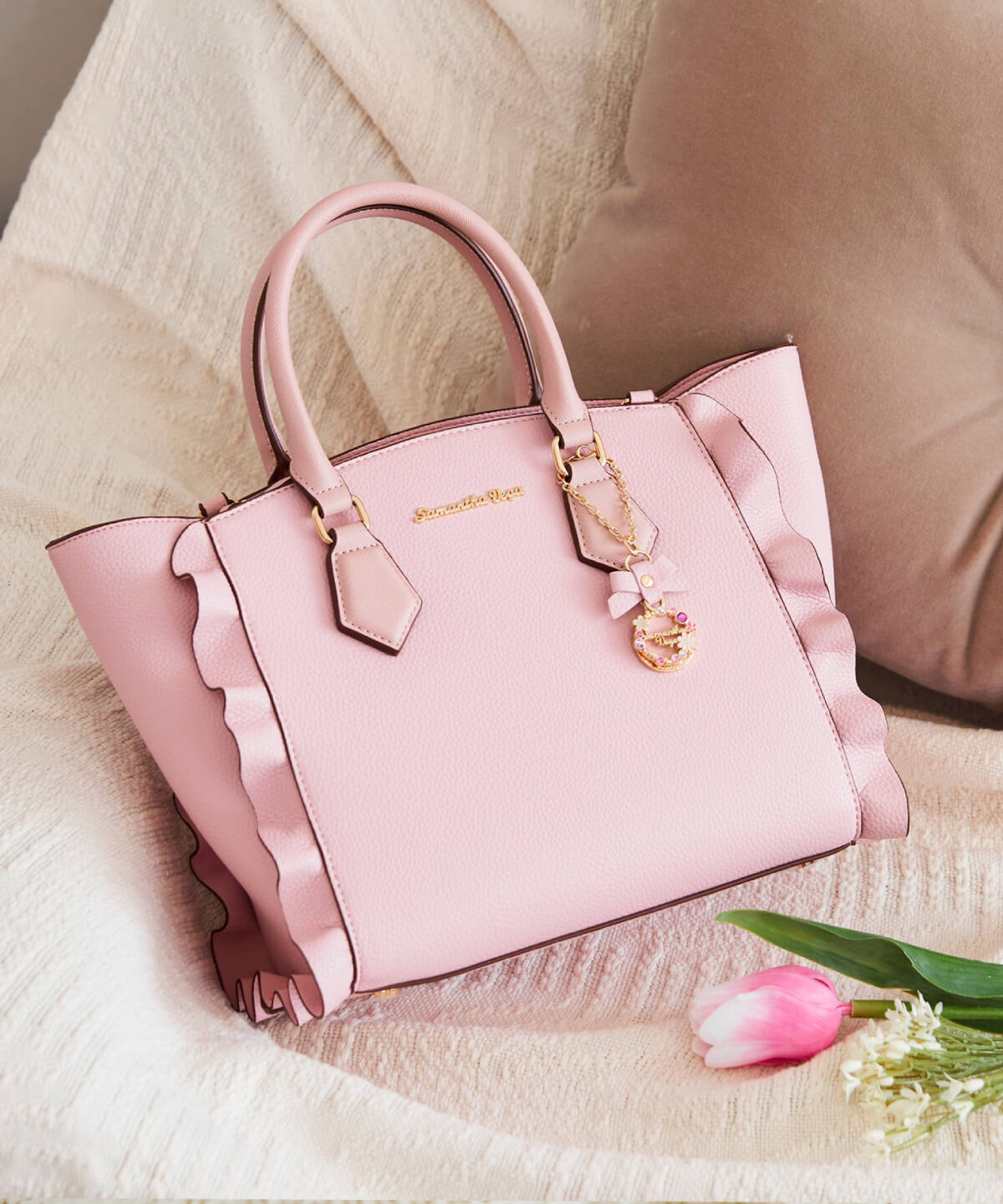 Samantha Vega「フラッター小」|ハンドバッグ|ピンク