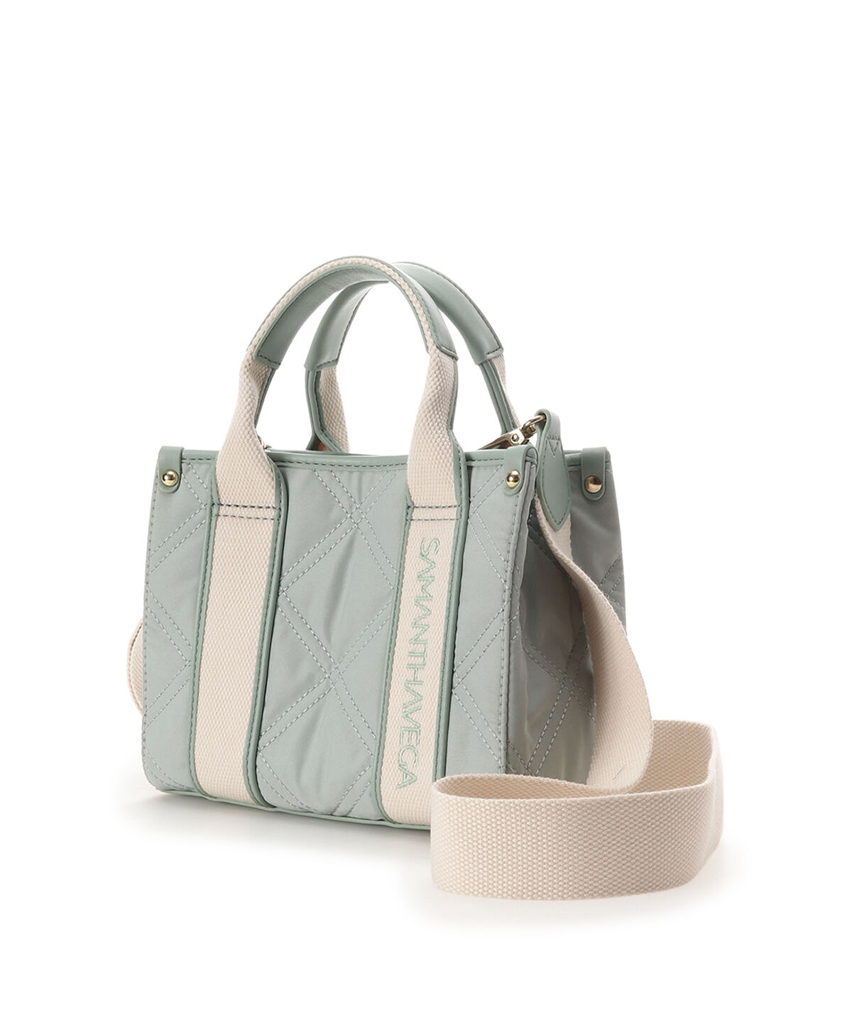 Samantha Vega「ロゴテープキルティングハンドバッグ（ミニ）」|ショルダー・メッセンジャー|