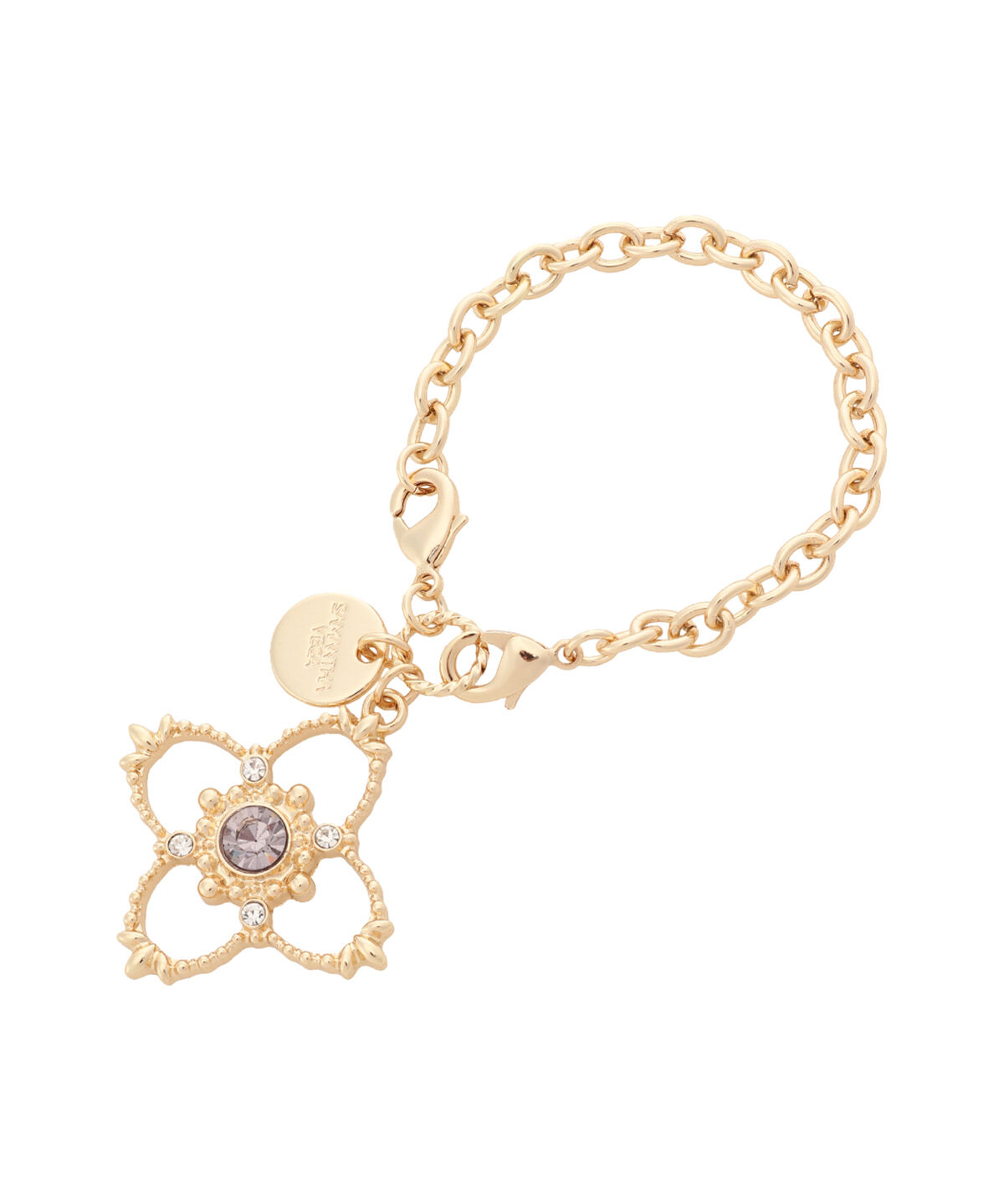 Samantha Vega「ビジューフラワーバッグチャーム」|チャーム・キーホルダー|ラベンダー