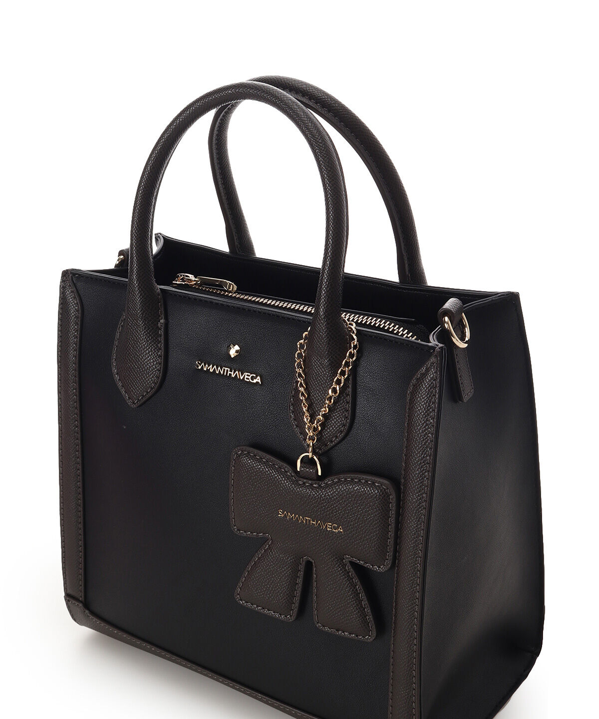 Samantha Vega「リボンチャーム付きスクエアバッグ」|ハンドバッグ|