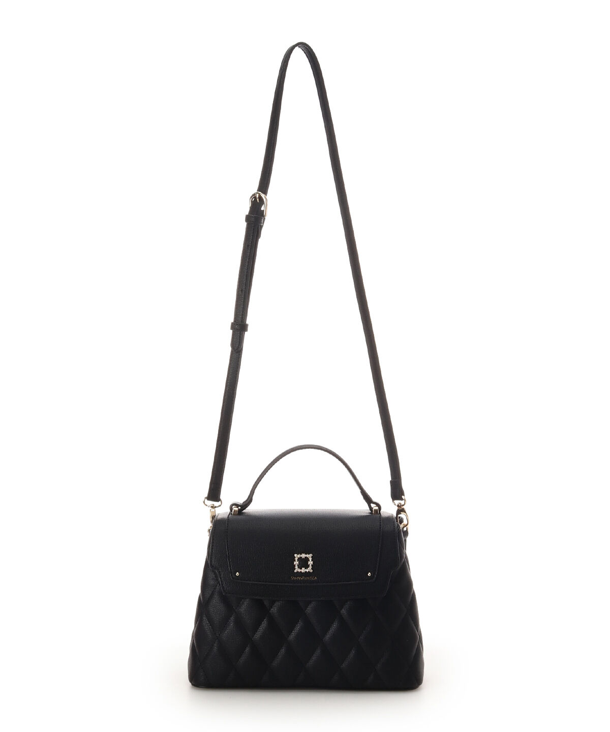 Samantha Vega「スクエアビジューキルトフラップハンドバッグ」|ハンドバッグ|