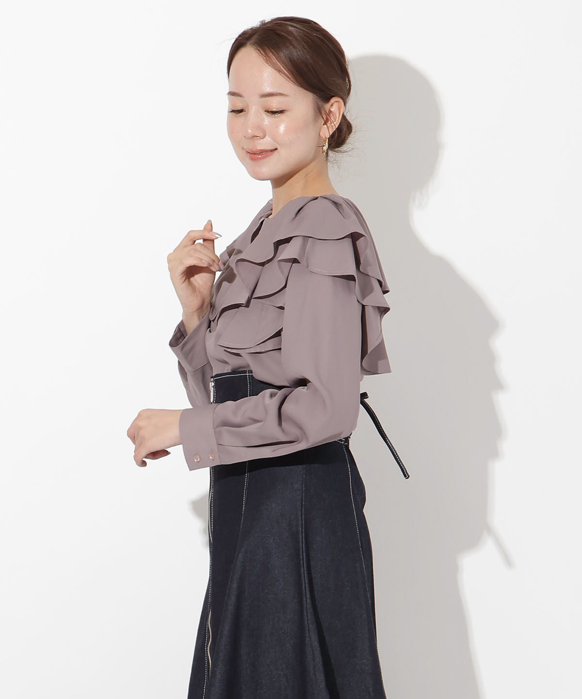 アンドクチュール「フリルケープブラウス」|シャツ・ブラウス|